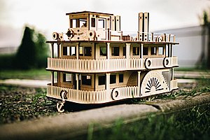 פאזל תלת מימד מכני מעץ EWA Eco-Wood-Art PADDLE STEAMER פאזל תלת מימד מכני מעץ EWA Eco-Wood-Art PADDLE STEAMER