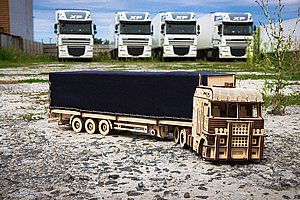 פאזל תלת מימד מכני מעץ EWA Eco-Wood-Art TRAILER FOR ROAD KING פאזל תלת מימד מכני מעץ EWA Eco-Wood-Art TRAILER FOR ROAD KING