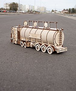 פאזל תלת מימד מכני מעץ EWA Eco-Wood-Art TRAILER FOR ROAD KING TANK פאזל תלת מימד מכני מעץ EWA Eco-Wood-Art TRAILER FOR ROAD KING TANK