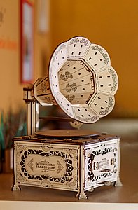 פאזל תלת מימדי מכני מעץ EWA Eco-Wood-Art GRAMOPHONE פאזל תלת מימדי מכני מעץ EWA Eco-Wood-Art GRAMOPHONE