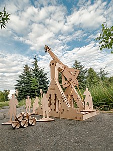 פאזל תלת מימדי מכני מעץ EWA Eco-Wood-Art TREBUCHET פאזל תלת מימדי מכני מעץ EWA Eco-Wood-Art TREBUCHET