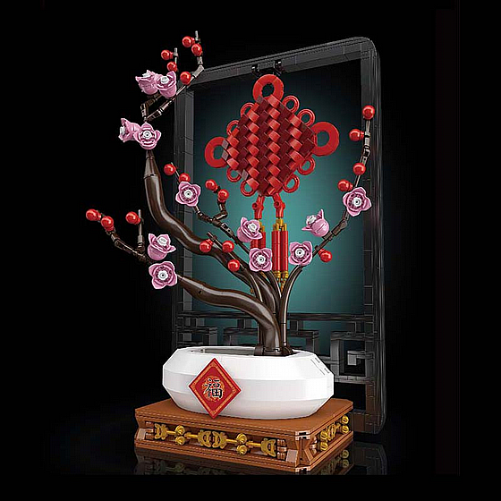 ��� ����� MOULD KING 10014 Plum Chinese Knot Blossom