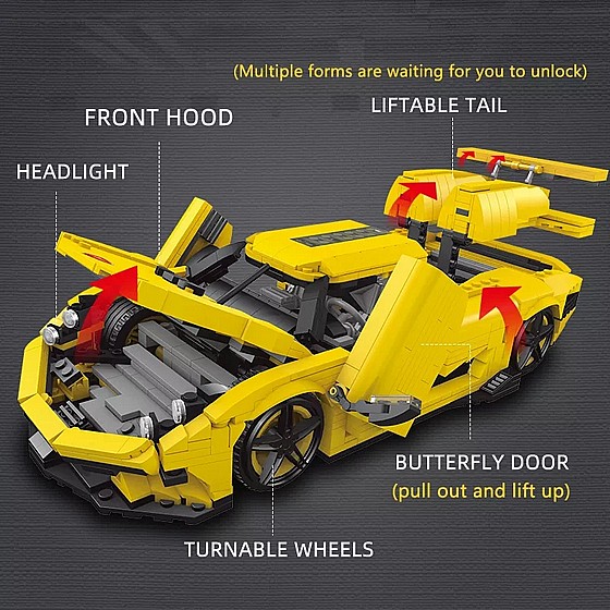 ���� ����� 1341 ����� Mould King 10018 Sport Car