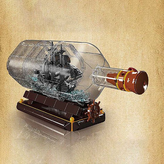 ��� ����� ����� ����� Mould King 10070 Black Pearl in a Bottle