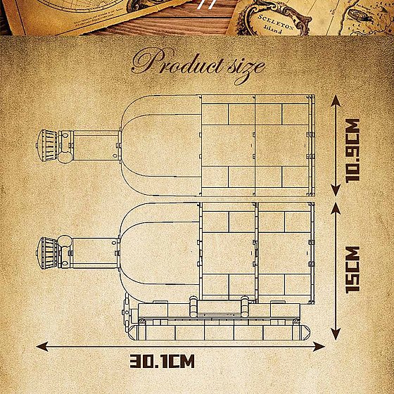 ��� ����� ����� ����� Mould King 10070 Black Pearl in a Bottle