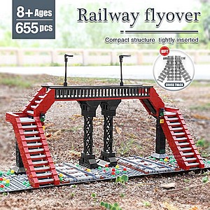 דגם הרכבה MOULDKING 12008 World Railway Railroad Crossing דגם הרכבה MOULDKING 12008 World Railway Railroad Crossing