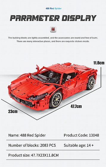 ���� ����� 2083 ����� �� ��� Mould King 13048 Red Spider