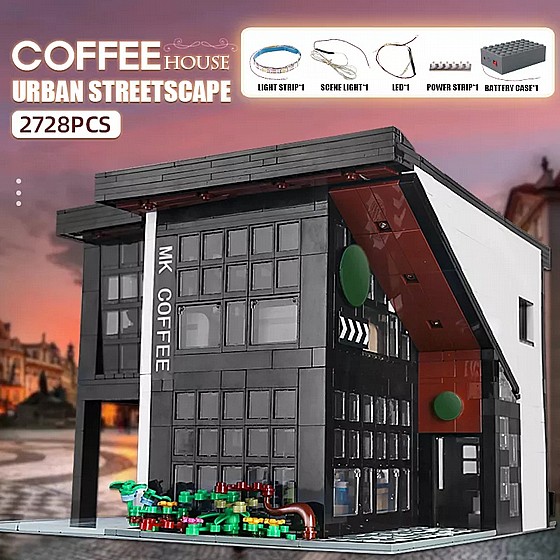 ���� ����� 2728 ����� �� ��� Mould King 16036 Coffee House