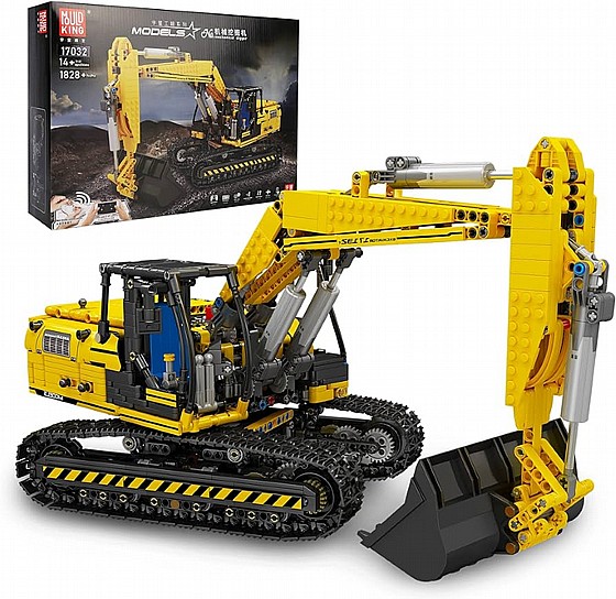 ��� ����� Mould King 17032 RC Yellow Mechanical Excavator