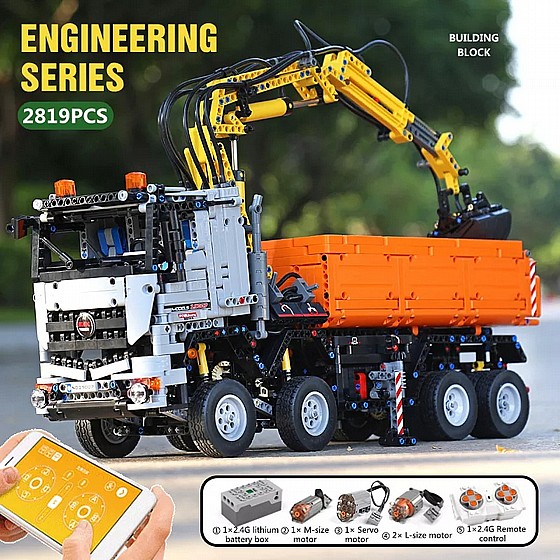 ���� ����� 2819 ����� �� ��� Mould King 19007 PneumaticTruck