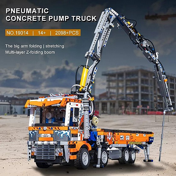 ��� ����� Mould King 19014 Pneumatic Concrete Pump Truck
