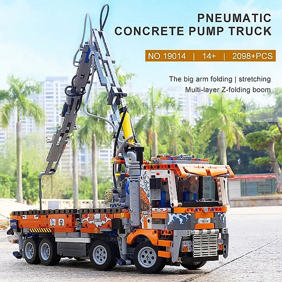 ��� ����� Mould King 19014 Pneumatic Concrete Pump Truck