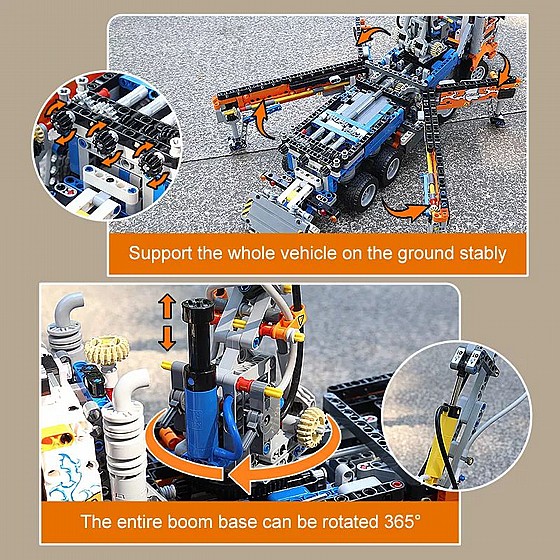 ��� ����� Mould King 19014 Pneumatic Concrete Pump Truck