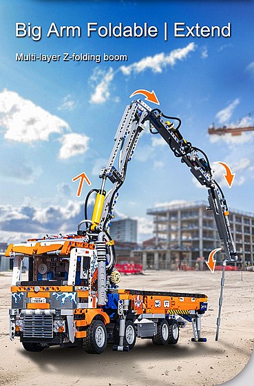 ��� ����� Mould King 19014 Pneumatic Concrete Pump Truck