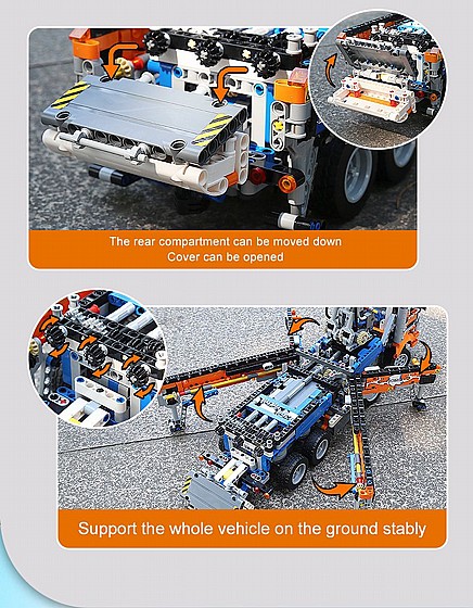 ��� ����� Mould King 19014 Pneumatic Concrete Pump Truck