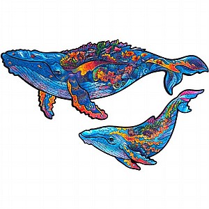 פאזל עץ Unidragon בצורות מיוחדות Milky Whales size S פאזל עץ Unidragon בצורות מיוחדות Milky Whales size S