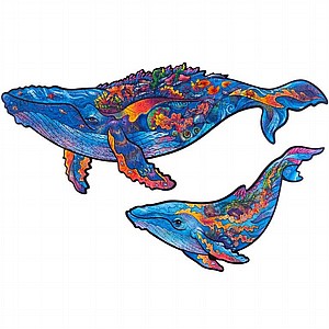 פאזל עץ Unidragon בצורות מיוחדות Milky Whales size M פאזל עץ Unidragon בצורות מיוחדות Milky Whales size M