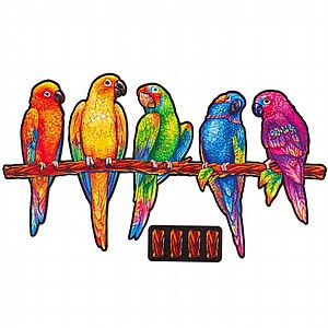 פאזל עץ Unidragon בצורות מיוחדות Playful Parrots size S פאזל עץ Unidragon בצורות מיוחדות Playful Parrots size S