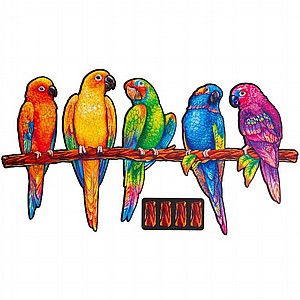 פאזל עץ Unidragon בצורות מיוחדות Playful Parrots size Royal פאזל עץ Unidragon בצורות מיוחדות Playful Parrots size Royal