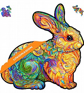 פאזל עץ Unidragon בצורות מיוחדות Precious Rabbit size S פאזל עץ Unidragon בצורות מיוחדות Precious Rabbit size S